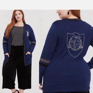 Torrid x Harry Potter‎ Ravenclaw Blue Varsity Boyfriend Cardigan Sweater